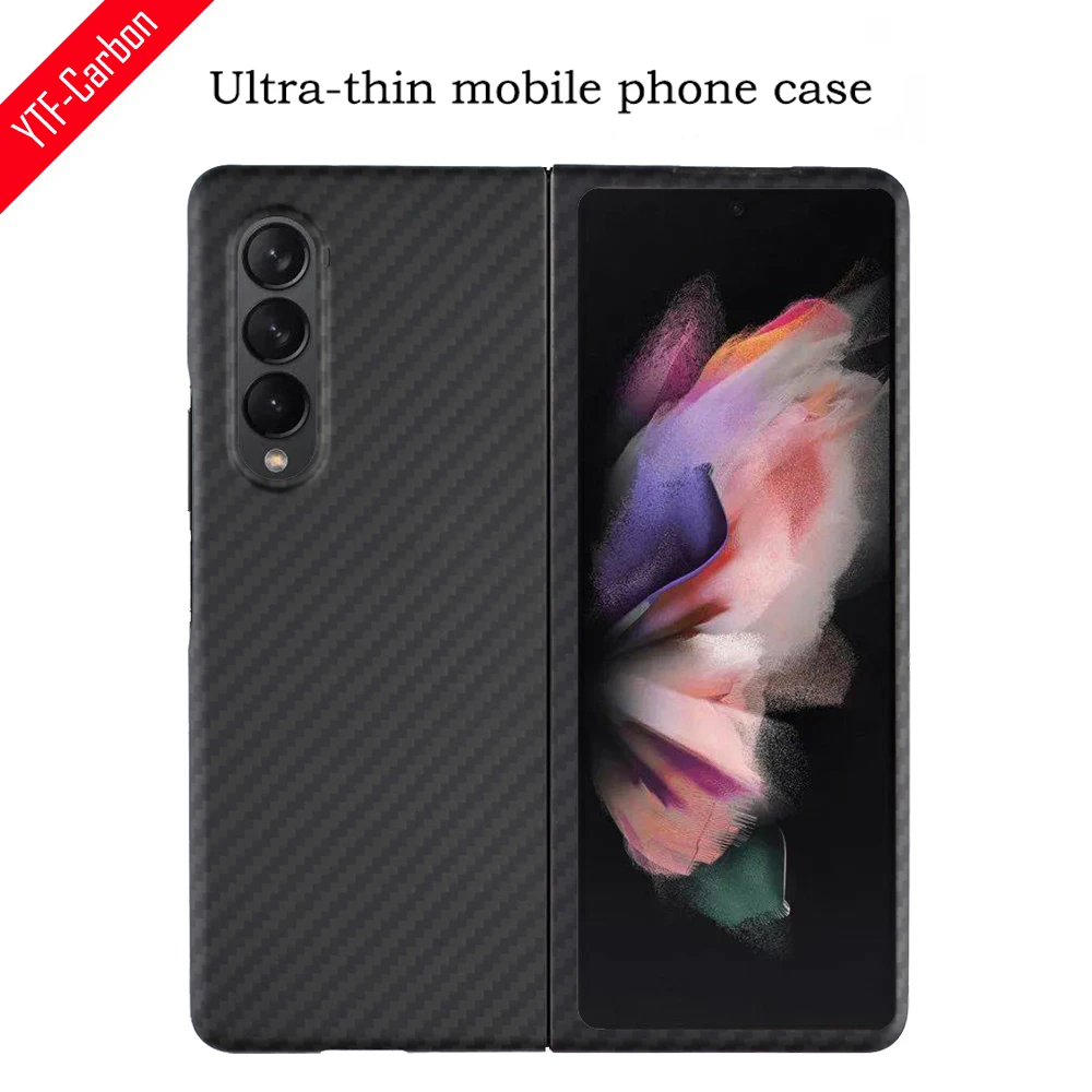 YTF-carbon real carbon fiber case For Samsung Galaxy Z Fold3 case,Aramid fiber Ultra-thin anti-drop Z Fold 3 Phone Cover