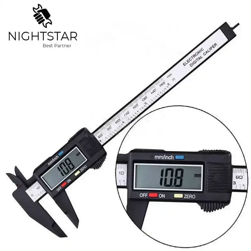 Nauwkeuriger 150mm Caliper Digital Electronic Digital Pachometer Carbon Fiber Vernier Gauge Micrometer Measuring Tool 6Inch