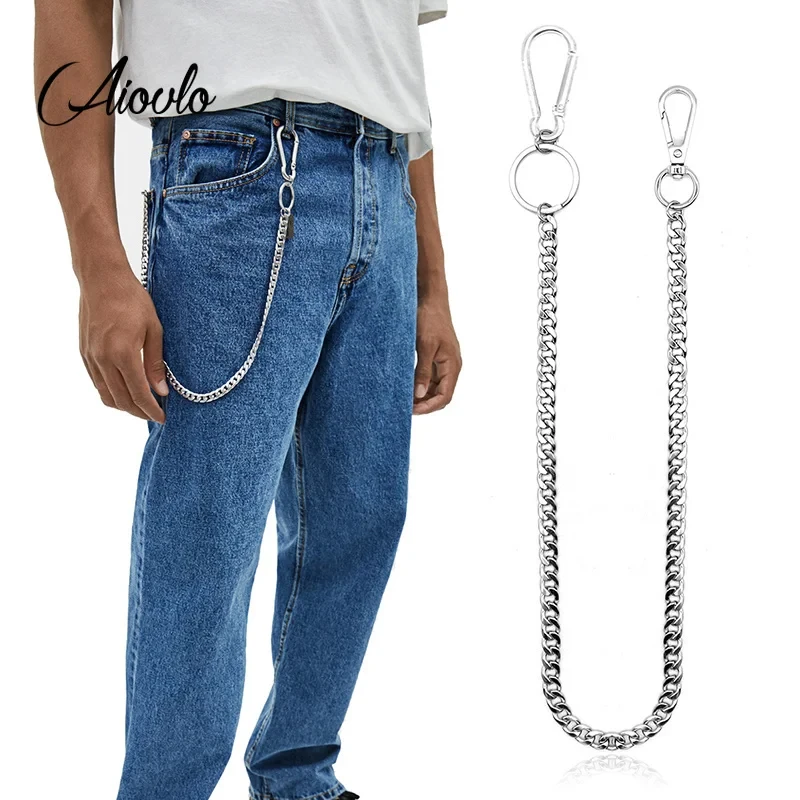 45cm Stainless Steel Punk Hip-hop Trendy Belt Waist Key Ring Trouser Chain Male Pants Chain Men Jeans Punk Wallet Chain gift