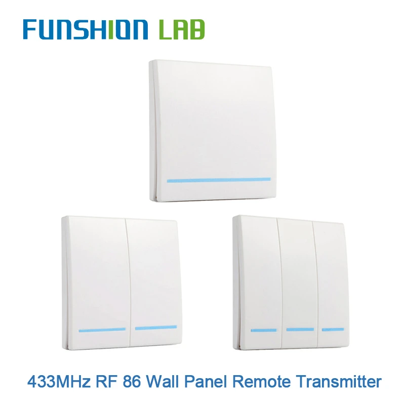 FUNSHION 433MHz Universal Wireless Remote Control86 Wall Panel RF Transmitter   Receiver 1 2 3 Button For Home Room Light Switch