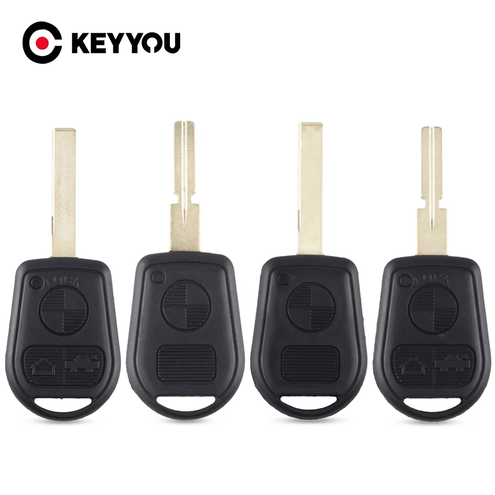 KEYYOU 3 Button Remote Key Shell Fit For BMW E31 E32 E34 E36 E38 E39 E46 Z3 Z4 Case Fob 3 BTN Uncut Key Fob Case