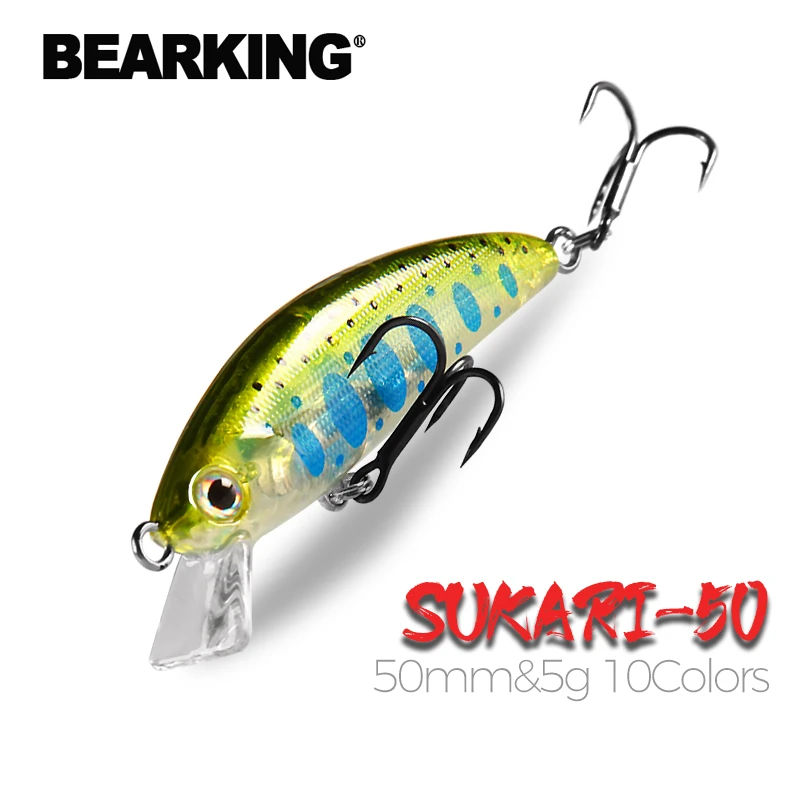 BEARKING 50mm 5g sinking Hot Fishing Lure Trout Mini minnow Wobbler Fishing Tackle Freshwater Crank Artificial Hard Bait