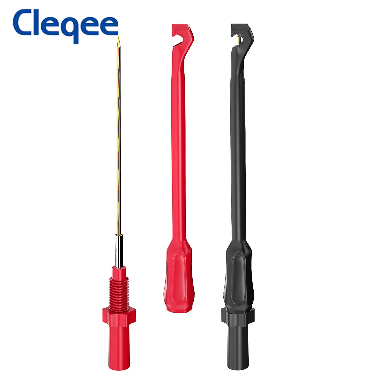 Cleqee P30036 Safety Non-Destructive Wire-Piercing Probes With 4mm Jack Puncture Probe Multimeter Automotive Test Hook Tool