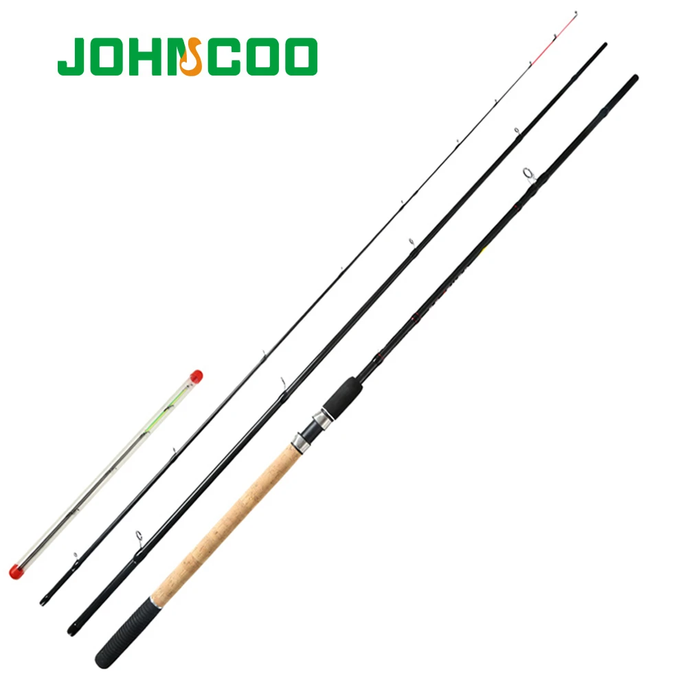 JOHNCOO Feather 40T Carbon Light  Weight Feeder Fishing Rod 3.6m 3.9m 3 Sections with 3 Different Tips Test 90g 120g 150g