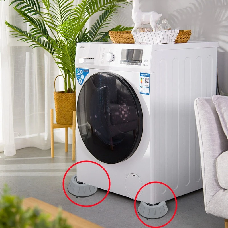4pcs Universal Washing Machine Foot Pad Increased Anti-skid Pad Shock Absorber Drum Anti-shake Refrigerator Stand