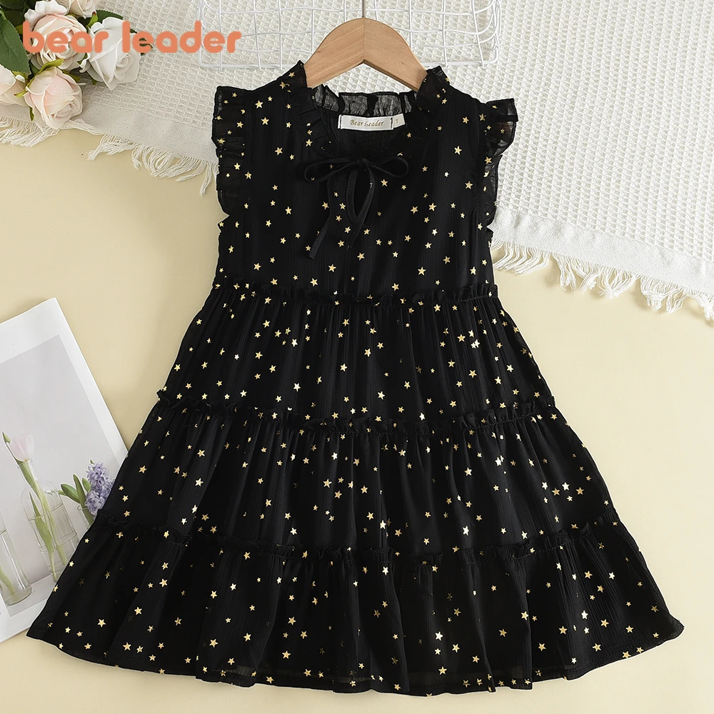 Bear Leader Girls Princess Dress New Summer Kids Party Dresses Star Sequins Costumes Fashion Girl Gown Children Clothing 3 7Y