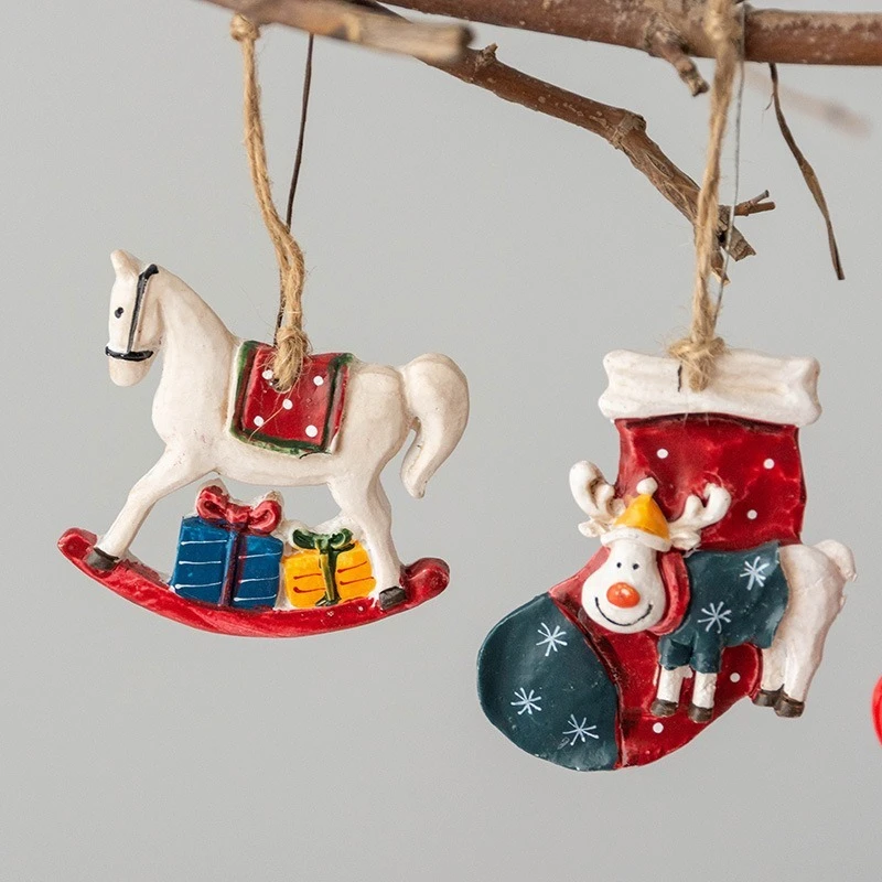 Unicorn Elk Christmas Decoration Tree Ornaments Hanging Navidad  Sled Gifts Resin New Year Decoracion De Navidad 2022 for Home