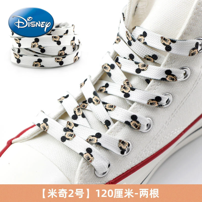 Disney Mickey Mouse cartoon graffiti shoelaces color love high-top low-top shoes Mickey Mouse shoelaces