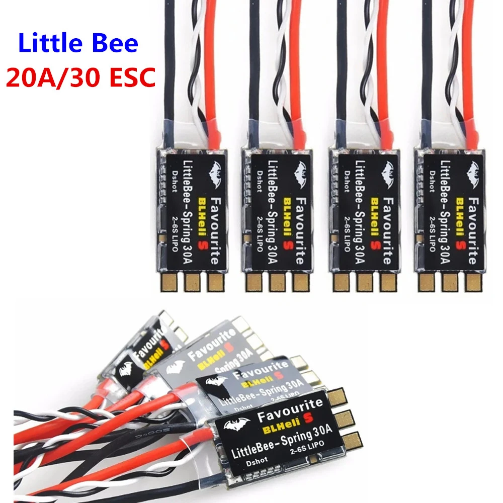 FVT LITTLEBEE Little bee BLHeli-s SPRING 20A / 30A ESC 2-6 S Supports Mulitshot DSHOT Oneshot42 OneShot125 Multicopter