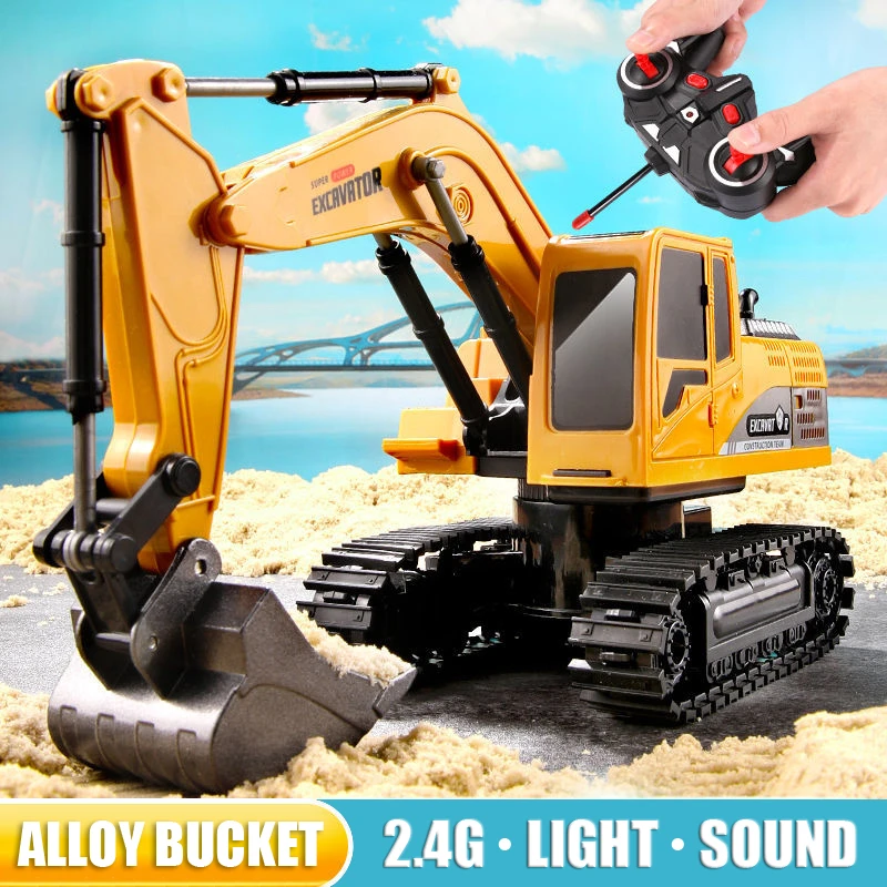 RC Excavator Toy 2.4Ghz 6 Channel 1:24 RC Engineering Car Alloy And Plastic Excavator 6CH And 5CH RTR For Kids Christmas Gift