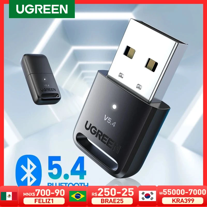 UGREEN 2 in 1 USB Bluetooth 5.0 Dongle Adapter for PC Speaker Wireless Mouse Music Audio Receiver Transmitter Bluetooth 5.0
