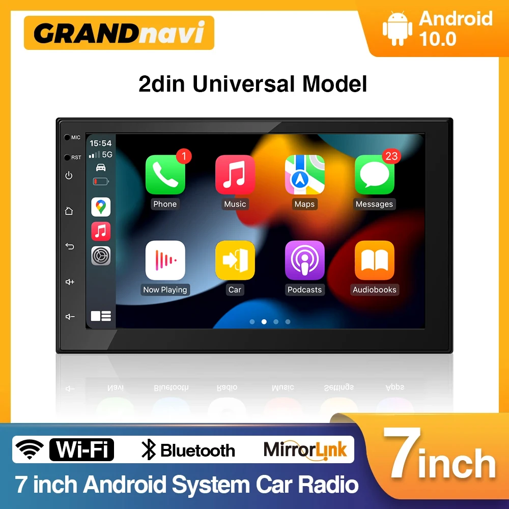 GRAND 2 Din Android Car Radio GPS Multimedia Video Player 2.5D Navigation Bluetooth Autoradio 2din For VW Toyota Nissan Hyundai