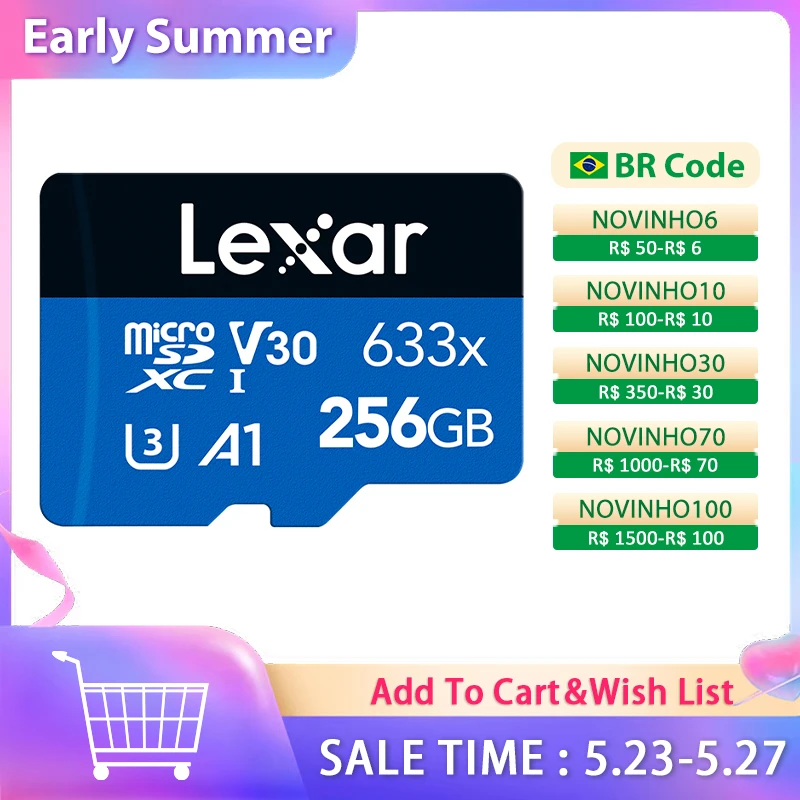 Lexar Original Micro SD Card 128GB TF Flash Card 256GB Memory Card 64G 32GB High Speed Up To Max 95M/s Class10 633x
