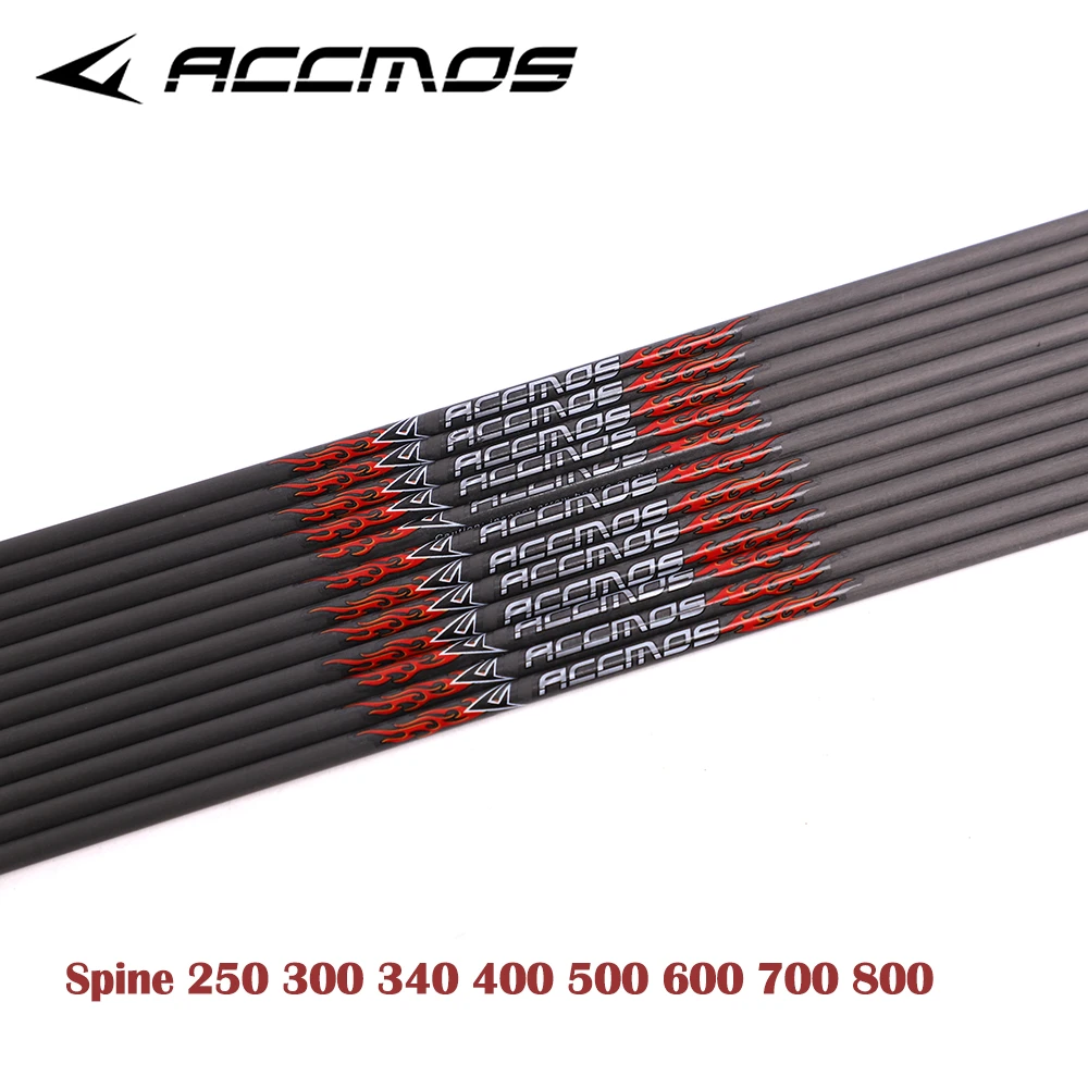 6/12pc 33 inch ID 6.2mm Spine 250 300 340 400 500 600 700 800 Pure Carbon Arrow Shafts DIY Arrow Archery for Bow Hunting