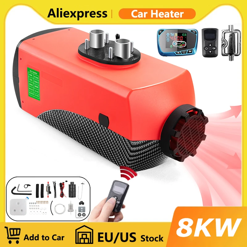 5/8KW Car Heater Air Diesel Heater 1 Holes LCD Monitor PLANAR 12V All In One Parking Heater with LCD Remote for Trucks Boats Bus