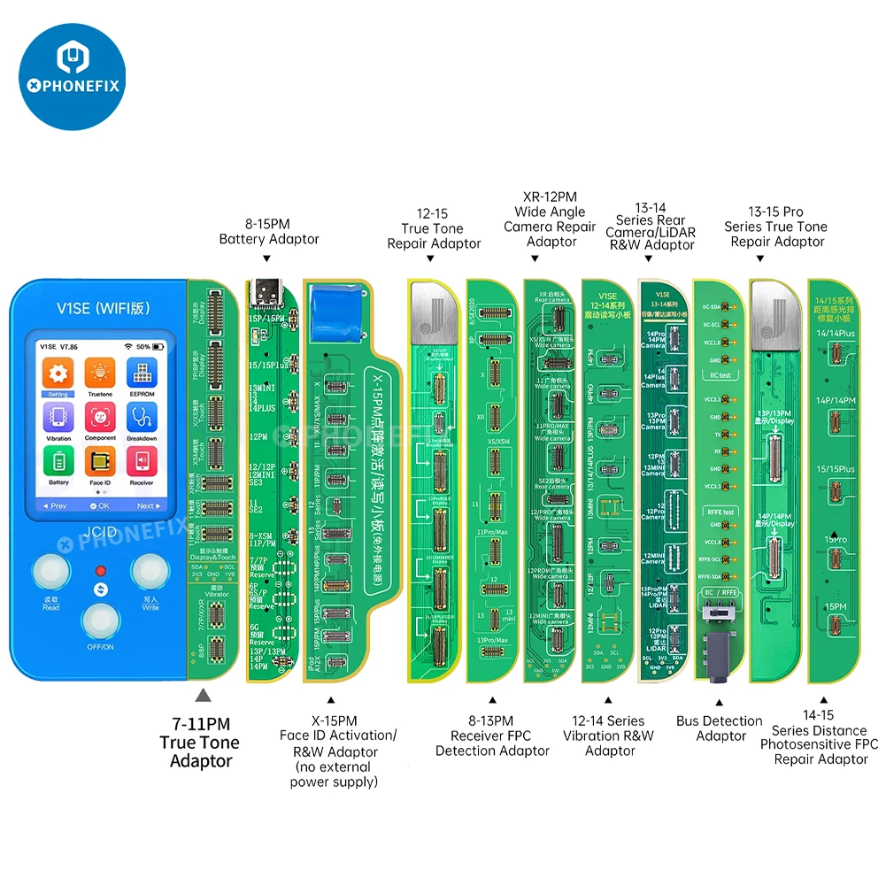 JC V1S Dot Projector for Iphone Face ID Fix Photosensitive Original Color Touch Baseband Logic Battery Fingerprint Programmer