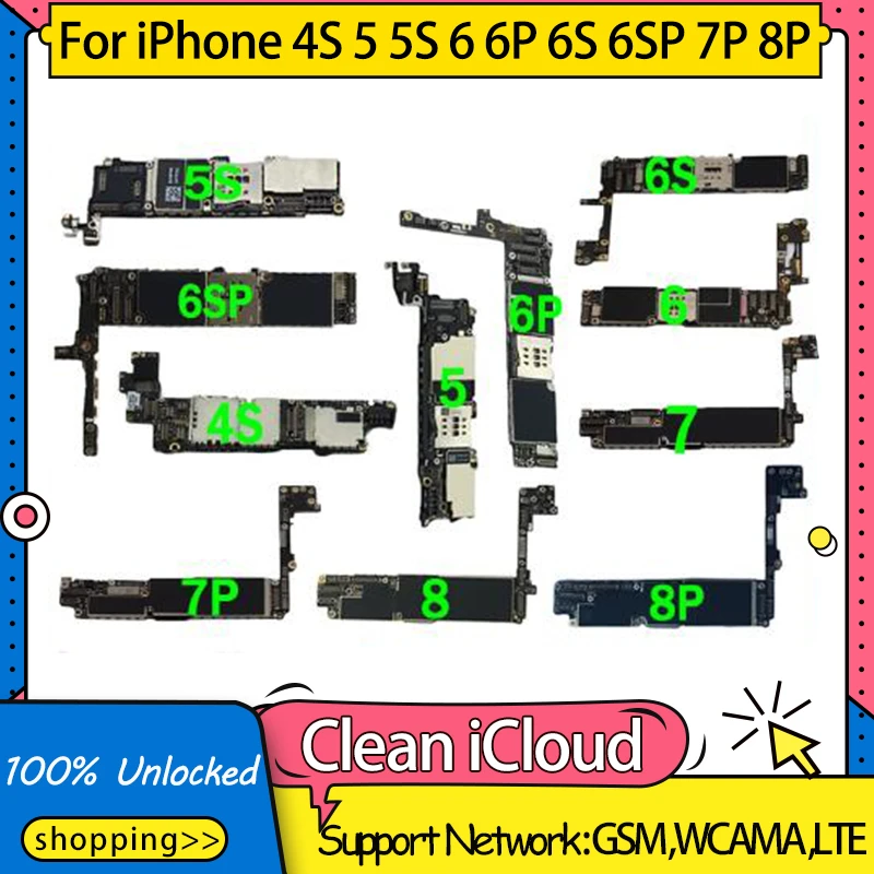 Factory Unlocked For iPhone 4 4s Motherboard With IOS System,good tested Logic Board For iPhone 4 4s Mainboard,Free Shipping
