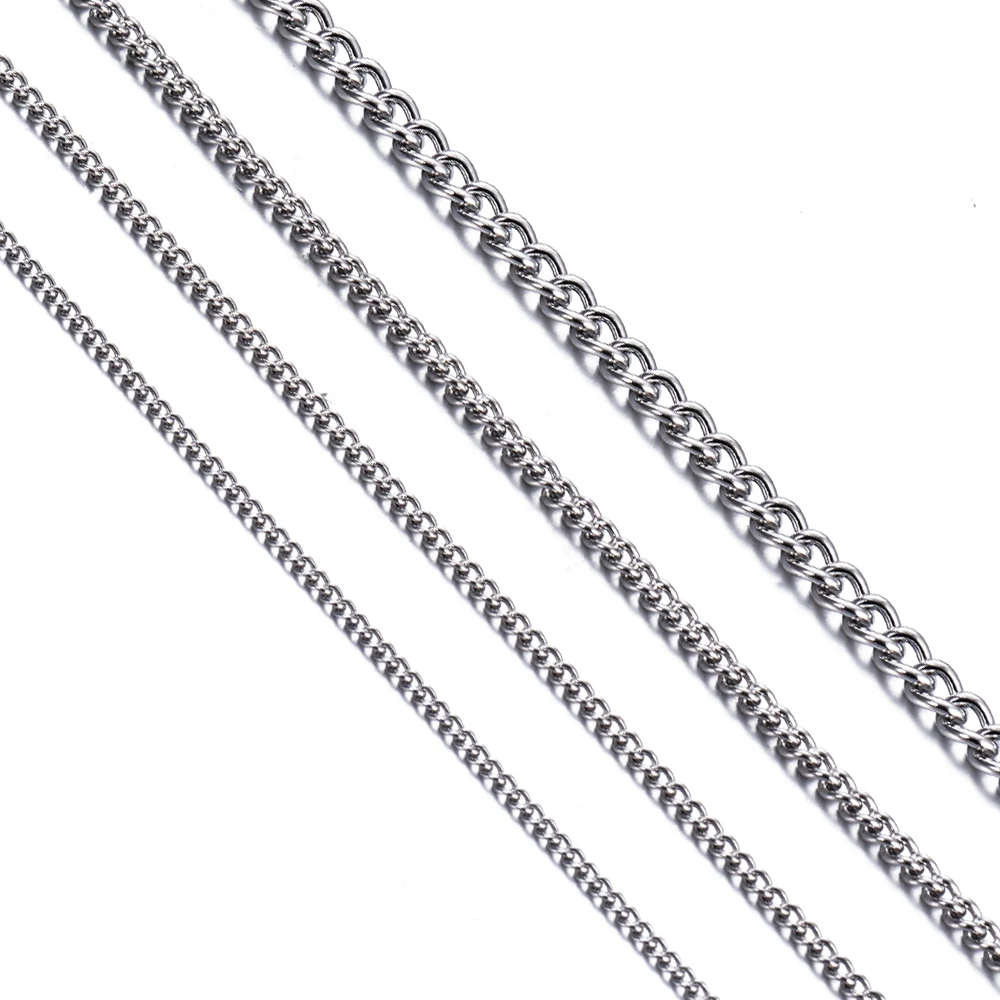 1Pc Stainless Steel Basic Link chain necklace 1.5/2/3/4.5mm necklace chain for DIY pendant necklace jewelry making