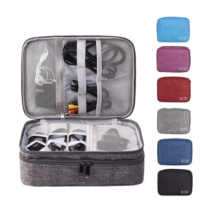 Travel Portable Accessories Storage Bags USB Digital Gadgets Organizer Charger Bags Power Battery kit Case Wires Zipper Hand Bag