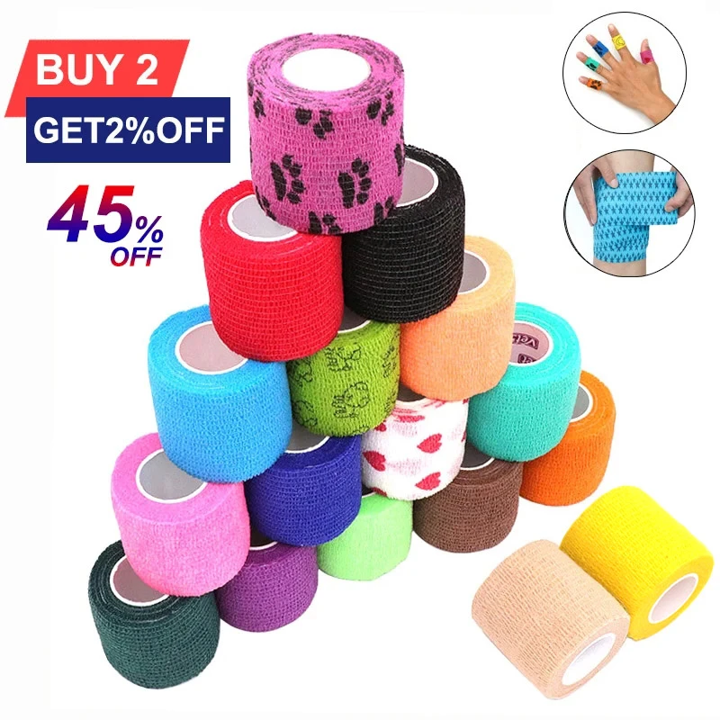 COYOCO Colorful Sport Self Adhesive Elastic Bandage Knee Support Pads 4.5m Wrist Ankle Protector Palm Shoulder Wrap Tape Bandage