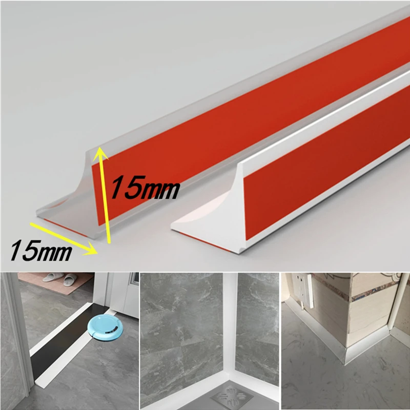 Bathroom Gap Sealing Strip Water Stopper Partition Dry Wet Separation Flood Barrier Rubber Dam Silicon Water Blocker Don't Slip