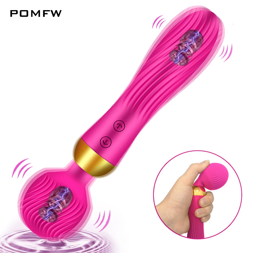 18 Speeds Powerful AV Magic Wand Vibrator Sex Toys for Women G Spot Clitoris Stimulator Dildo Dual Motors Toys for Muscle Adults