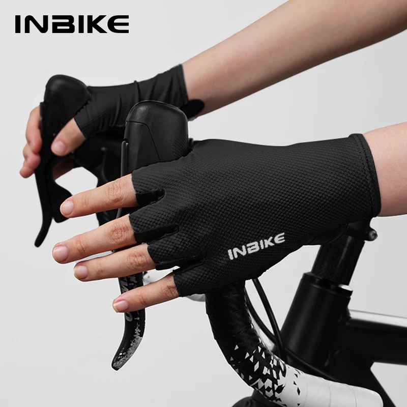 INBIKE Cycling Gloves Half Finger Anti Slip Breathable Motorcycle MTB Road Bike Gloves Men Women Outdoor Sports Bicycle Gloves