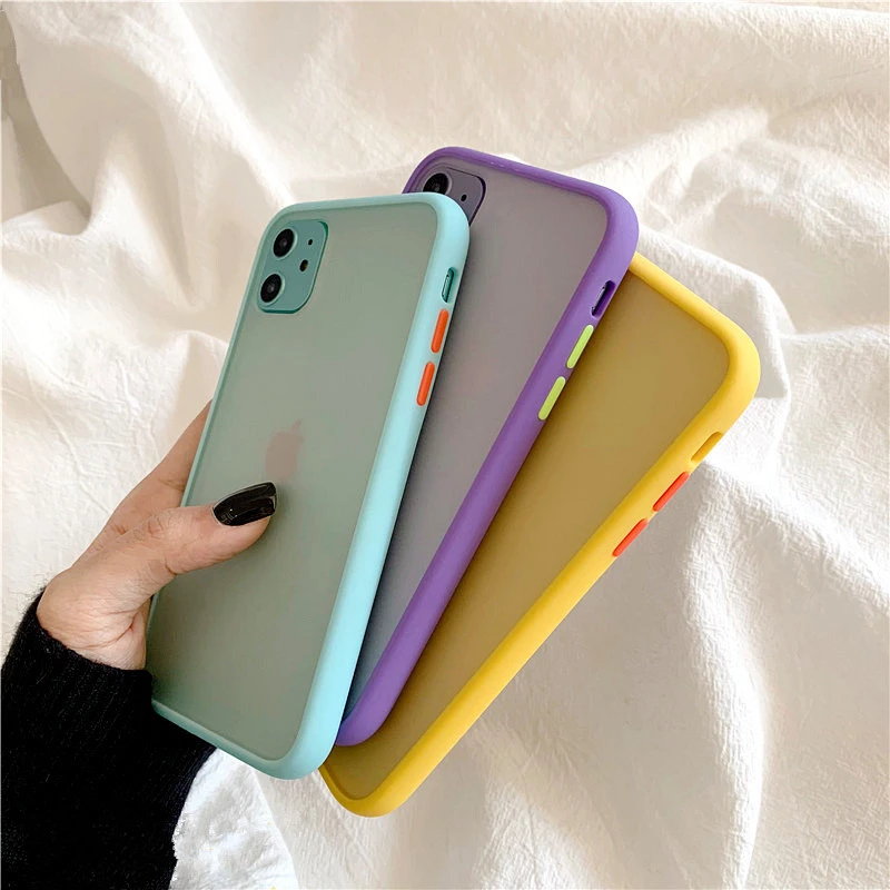 Mint Hybrid Matte Bumper Phone Case for Iphone13 12 Pro Max Xr Xsmax 8 7 Plus Shockproof Tpu Silicone Cover for Iphone11 Pro Max