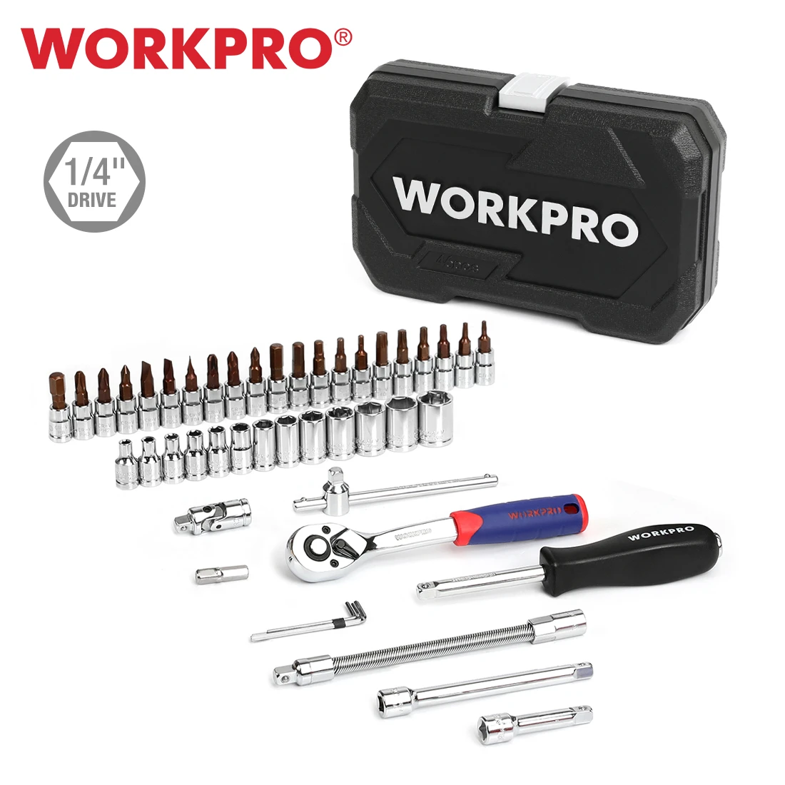 WORKPRO 35PC Tool Set Home Instruments Set of Tools for Car Repair Tools 1/4