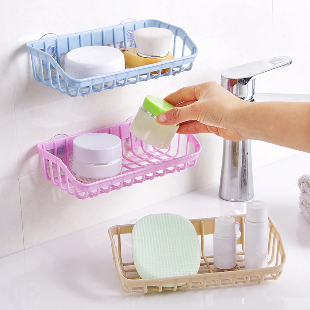 Wash Multifunctional Suction Cup Dishwashing Sponge Holder Hanging Storage Rack Drain Rack Sink Shelf Kitchen Accessories Tool