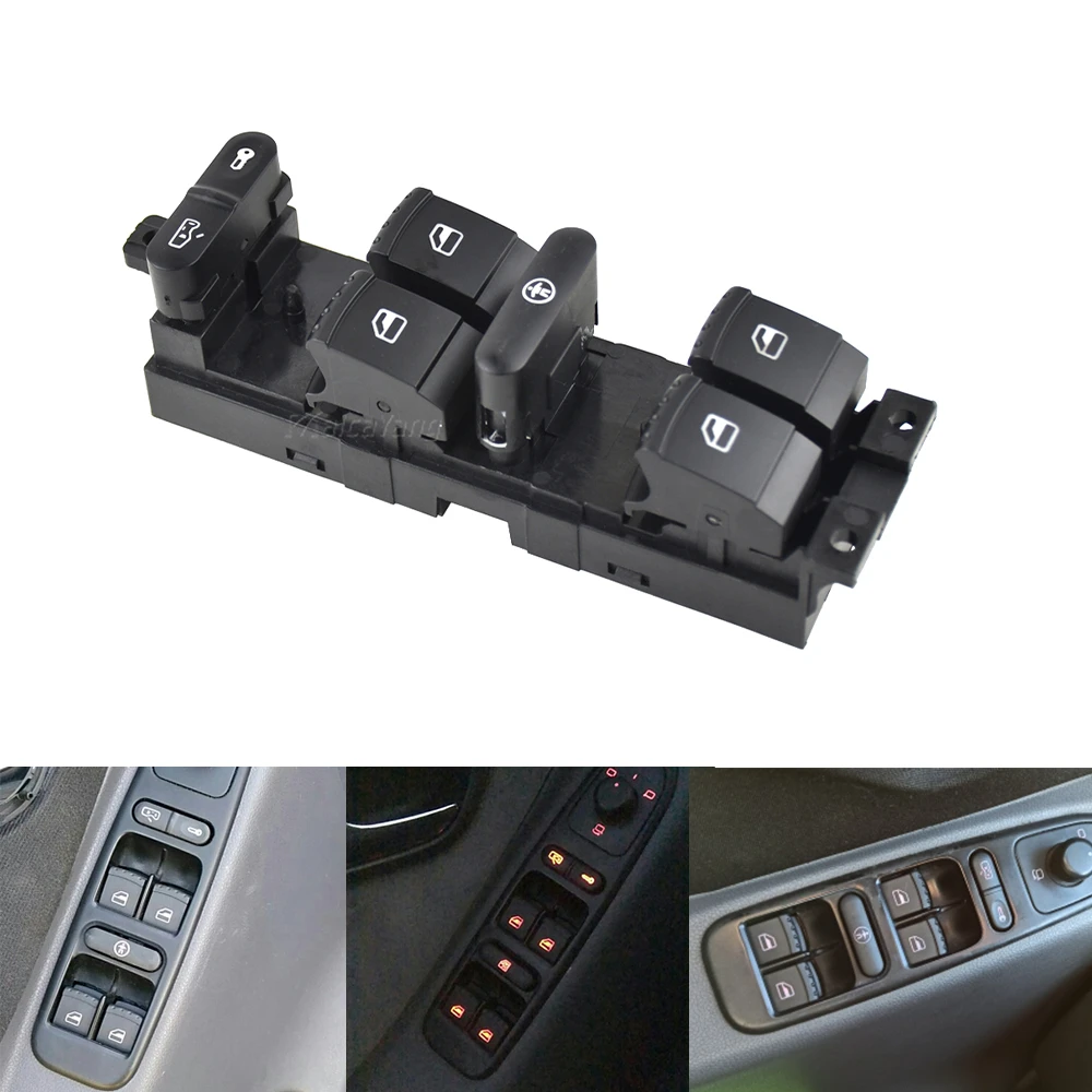 FaroeChi 1J4959857C Window Master Switch Button Console For Volkswagen Golf Jetta Bora Passat B5 Seat Leon Toledo 1999-2006 .