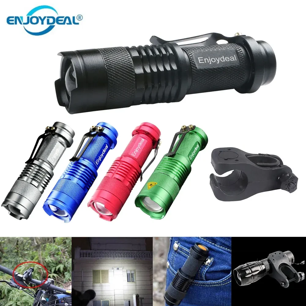 Mini LED Flashlight 2000LM Q5 LED Flashlight Torch AA Adjustable Zoom Focus Torch Lamp linterna Waterproof For Outdoor 1/3 modes