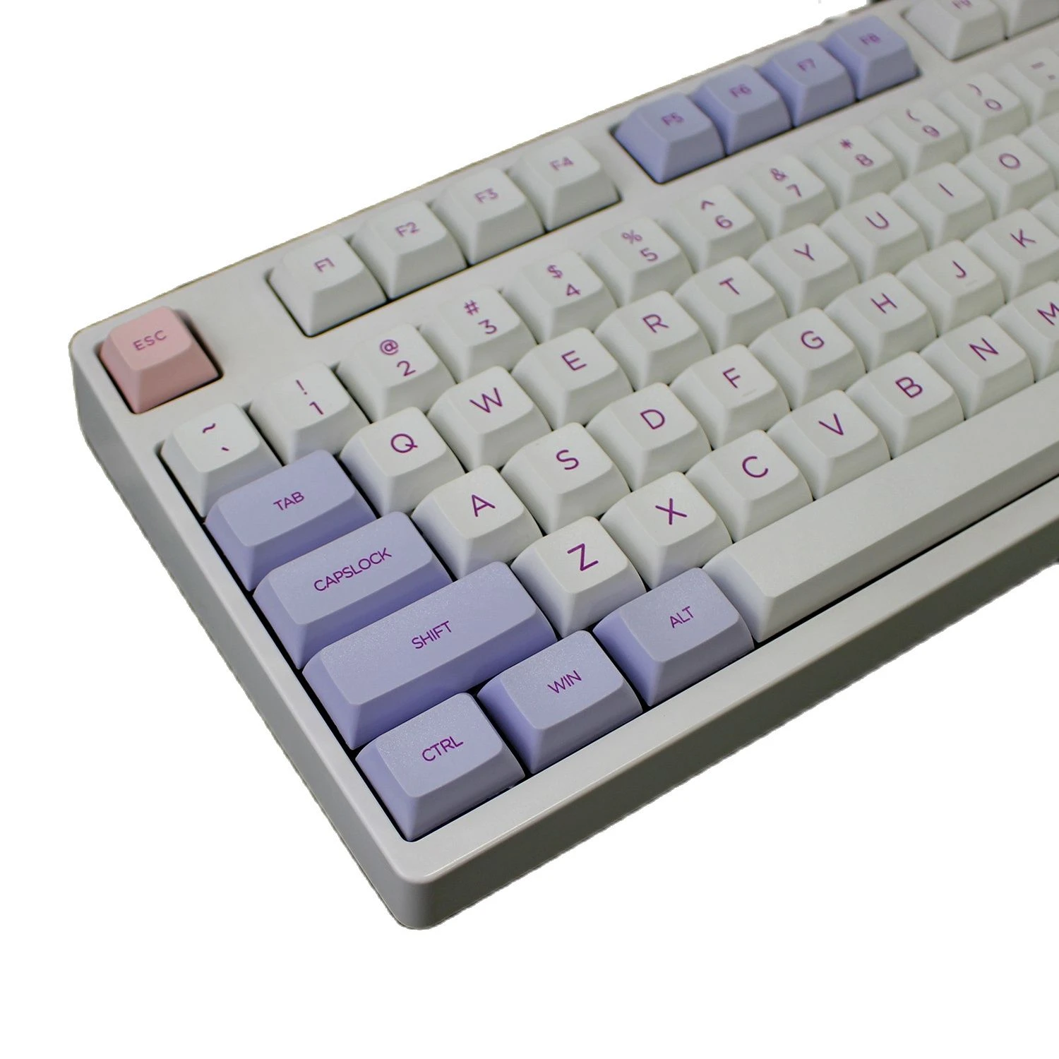 white and purple color XDAS profile keycap 108 dye sublimated Filco/DUCK/Ikbc MX switch mechanical keyboard keycap