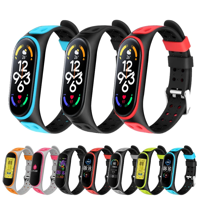 Silicone Smart watchband for xiaomi mi band 6 5 4 3 Wristband Mi band5 replacement belt correa for XIOmi mi band 3 4 5 bracelet