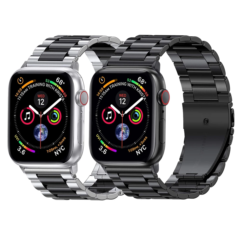 Metal stainless steel strap compatible for Apple watch 44mm 42mm 40mm 38mm Men/Women Replacement belt for iwatch 7 6 5 4 3 SE