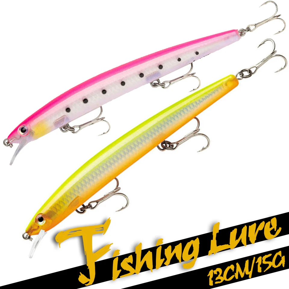 1PCS Popular Minnow Fishing Lure 13cm 15g Floating Hard Wobbler Crankbait 3D Eyes Artificial Bait Trout Pike Carp Fishing