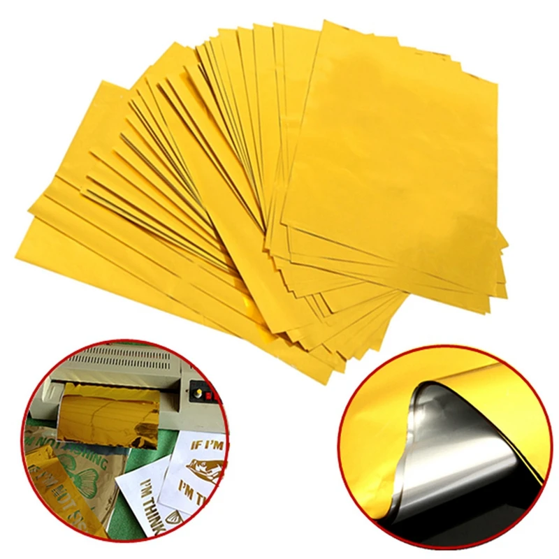 50Sheets A4 Gold Hot Stamping Transfer Foil Paper Laminator Laminating Laser Printer Business Card DIY Craft Supplies 29x21cm