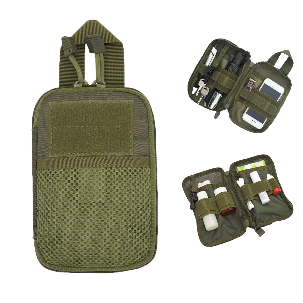 Military EDC Molle Pouch Mesh Tools Accessory Pouches 1000D Nylon Tactical Waist Hunting Bags Outdoor Flashlight Magazine Pocket