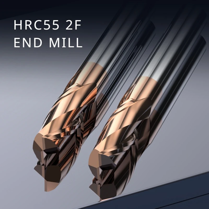 CNC tools HRC55 2flutes Milling Cutter Carbide end mill Alloy Coating Tungsten Steel woodworking steel cutting tool machining