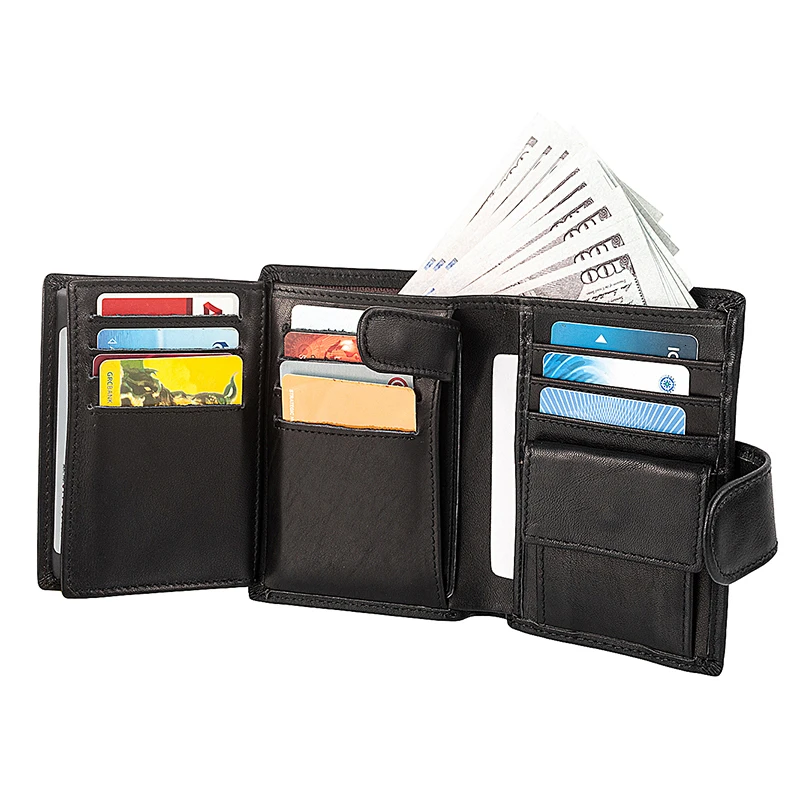 Men's Short Wallet Genuine Leather Clutch Wallets Purses Coin Pocket Multi-Card Card Holder Male Multifunctional Cowhide Purse