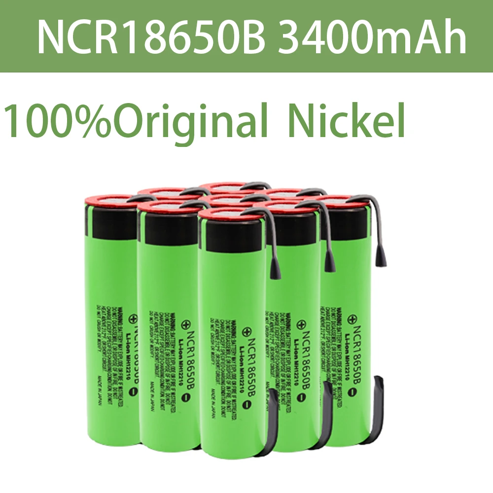 2021 New Original 18650 Battery NCR18650B 3.7V  3400mah 18650 Lithium Rechargeable Battery Welding Nickel Sheet batteries