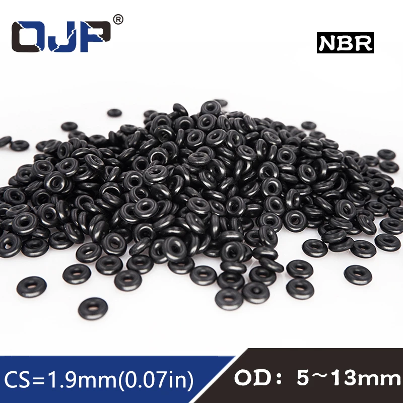 50PC/lot Rubber Ring NBR Sealing O Ring CS1.9mm OD5/5.5/6/6.5/7/8/8.5/9/10/10.5/11/11.5/12/13mm O-Ring Seal Gasket Oil Washer