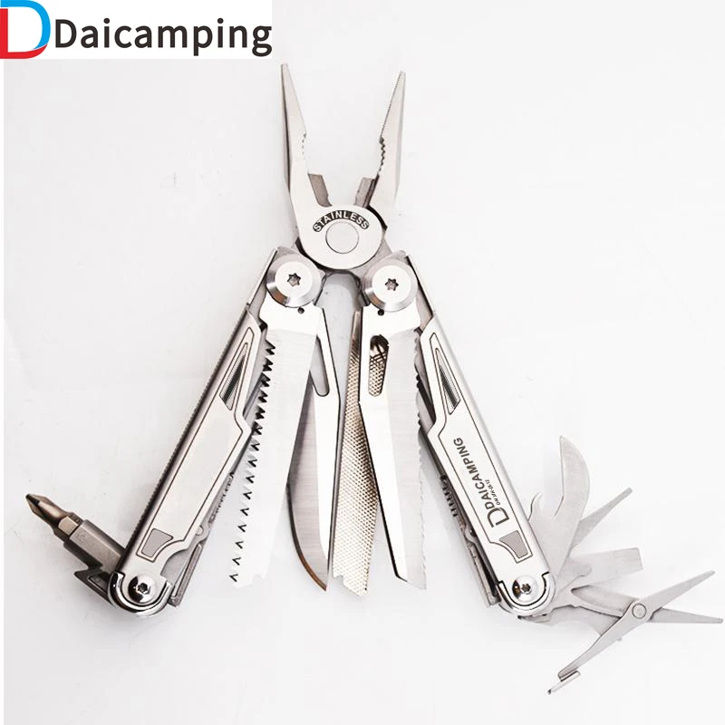 Daicamping 18 In 1 Multifunctional 7CR17MOV Folding Knife Hand Tools Set Multitool Crimper Stripper Camping Gear Multi Pliers