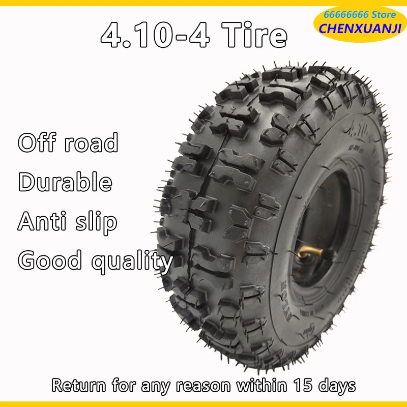 4.10-4 Pneumatic Tires outer tire 4.10/3.50-4 Inner Tube for ATV Quad Go Kart 47cc 49cc Chunky Fit All Models 4