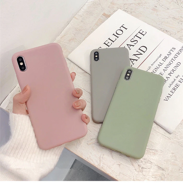 Cute Matte Solid Candy Phone Case for Iphone 12 Pro Max  Silicone Case for Iphone 11 Pro Max X Xr 7 6s 8 Plus 13 Pro Soft Cover