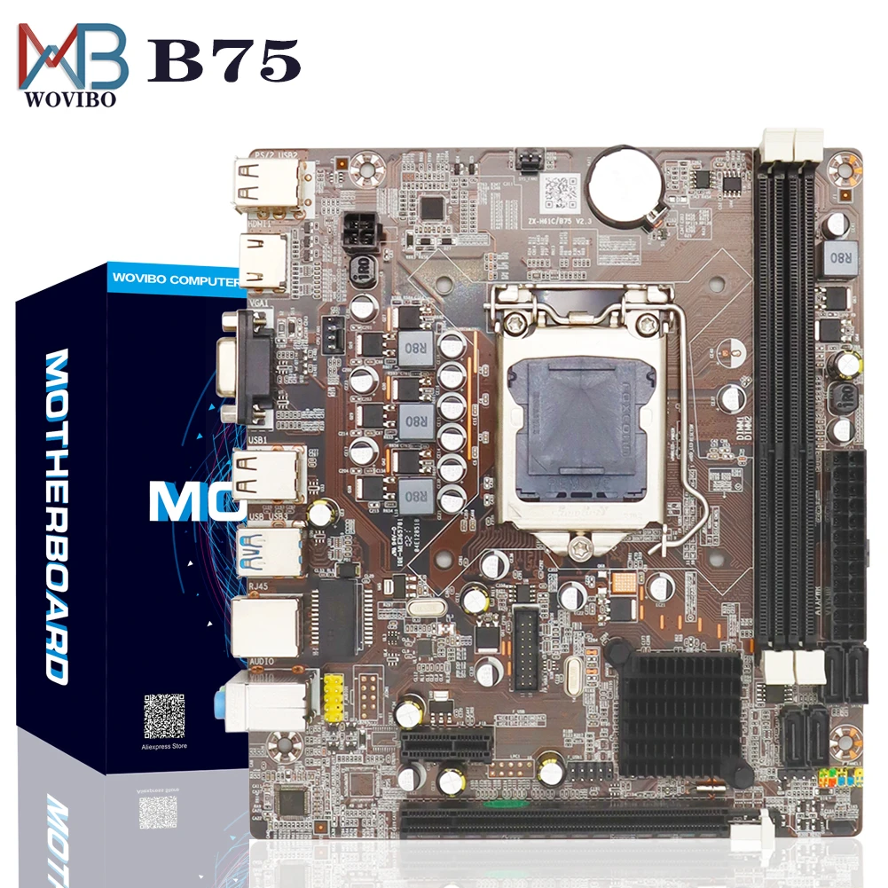 B75 Motherboard LGA 1155 Dual channel 16G DDR3 Memory SATA III USB 3.0 Computer Mainboard for Intel LGA1155 I3 I5 I7 Xeon