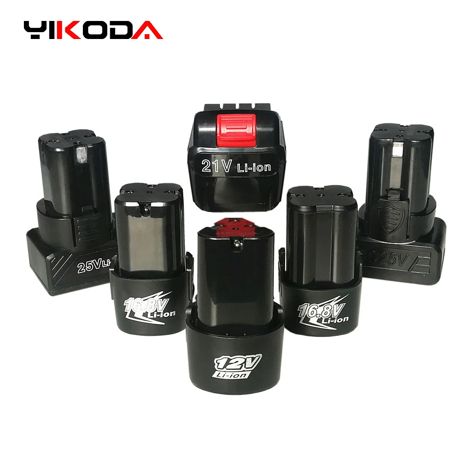 YIKODA 12V 16.8V 21V 25V Lithium Battery Rechargeable Electric Screwdriver Battery Drill Power Tools Battery