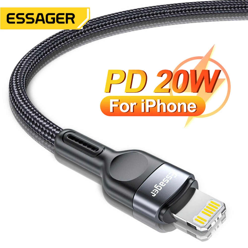 Essager USB C Cable For iPhone 12 11 Pro Max Xs PD 20W Fast Charging USB Type C For iPhone iPad Charger Data Cable Wire Cord 2M