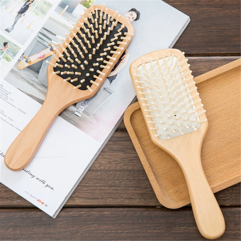 Airbag Hair Comb Bamboo Massage Combs Carbonized Solid Wood Cushion Anti-Static Hair Brushes Head Massager Travel High Quality