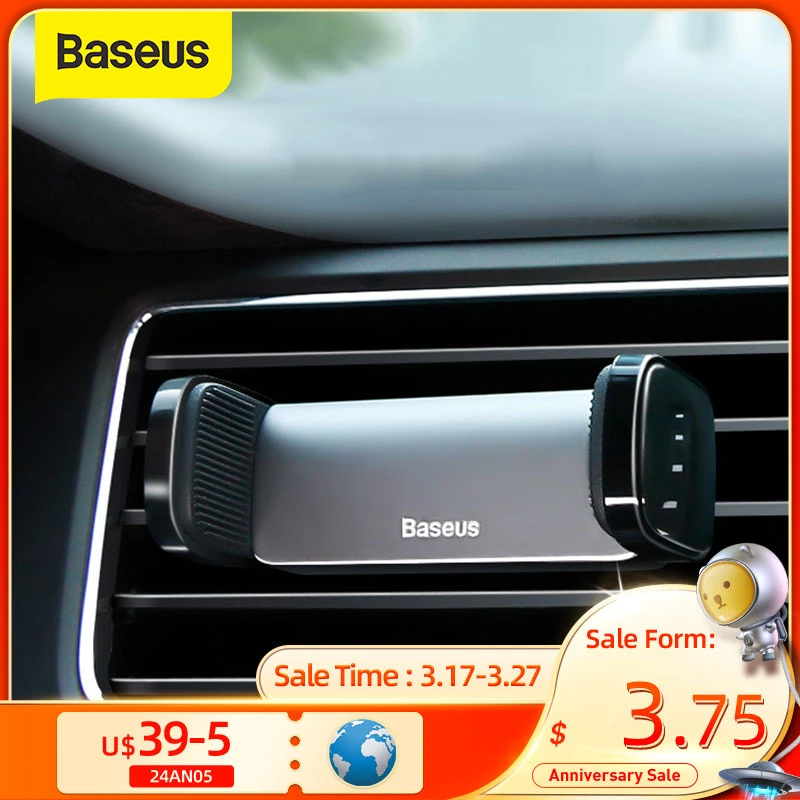 Baseus Car Phone Holder For iPhone 12 11 Pro Samsung Xiaomi Huawei Auto Air Vent Mount Holder Smartphone Support Car Phone Stand